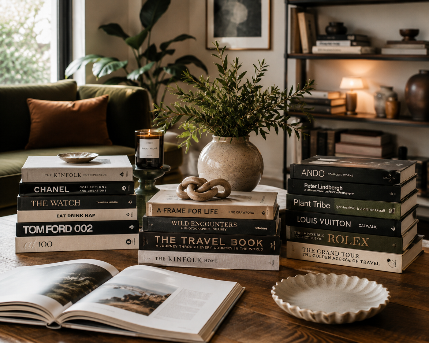 A diverse collection of coffee table books with various themes, inviting curiosity and offering insight into their multifaceted purposes.