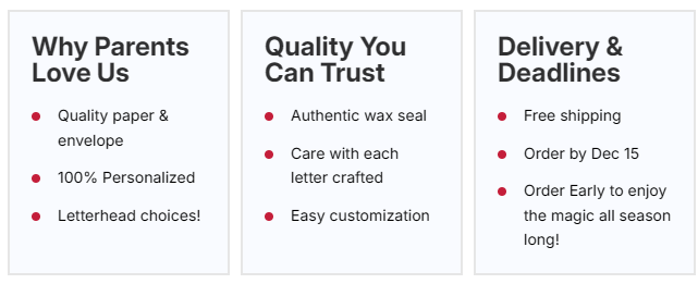 Highlighting positive experiences at Santa's Letter Factory.