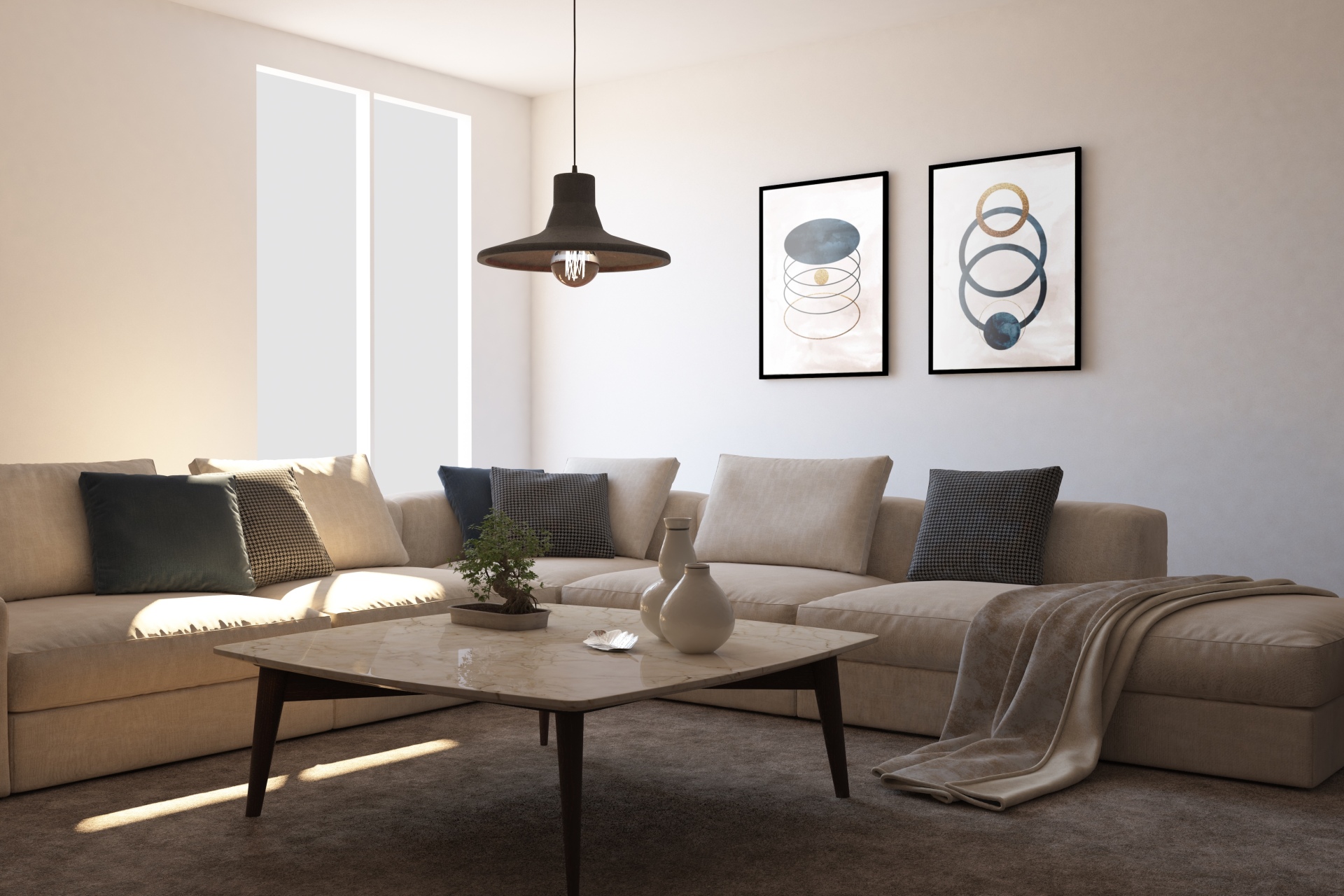 diseno-de-interiores-con-marcos-de-fotos-y-sofa